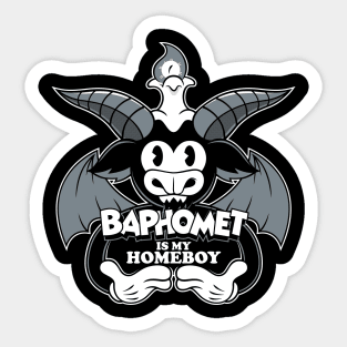 Baphomet Homeboy - Vintage Cartoon Creepy Cute Satanic Goat Sticker